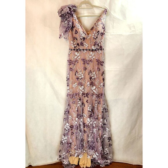 New Mac Duggal 79301 Amethyst Embroidered & Sequin Mesh & Lace Mermaid Gown  (8) - Picture 2 of 16